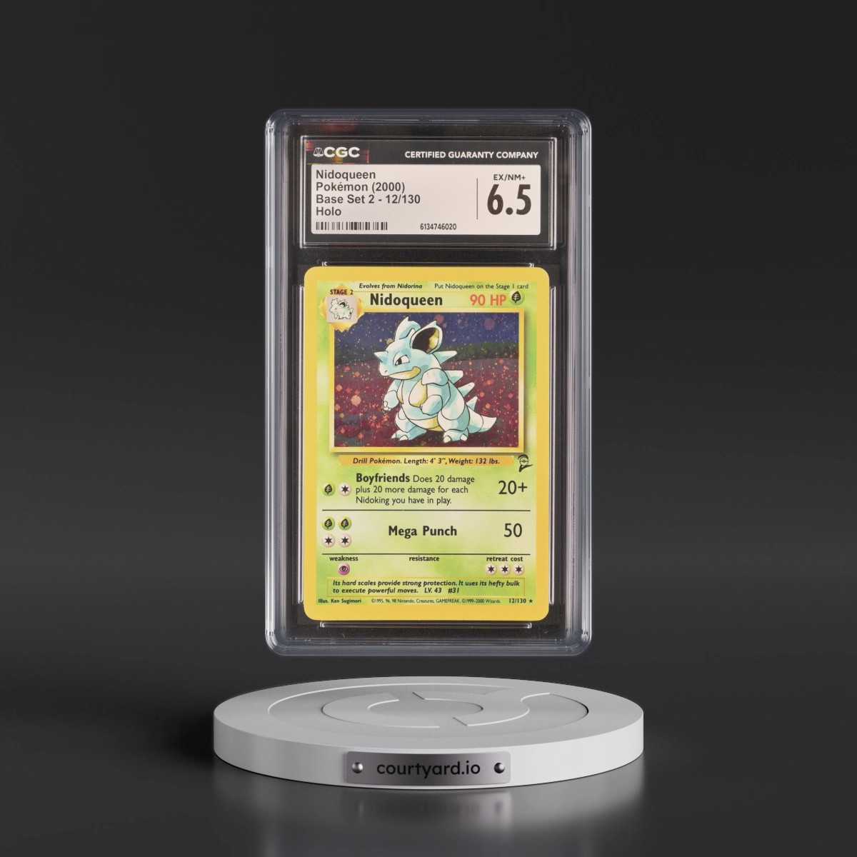 2000 Base Set 2 #12/130 Nidoqueen - Holo (CGC 6.5 EX-NM+)