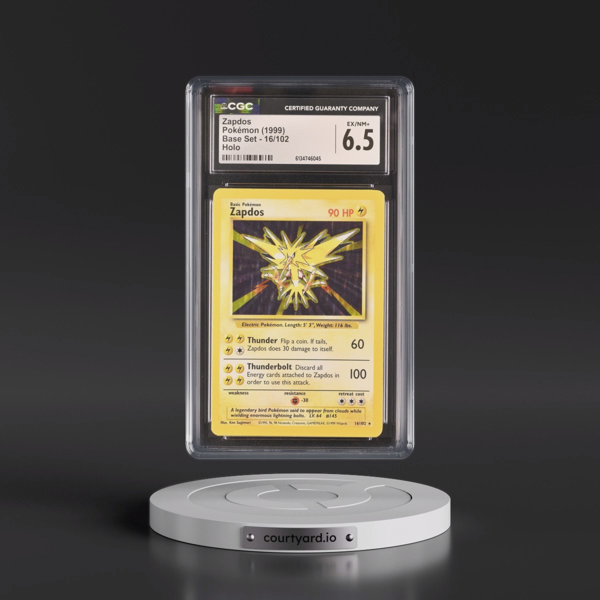 1999 Base Set #16/102 Zapdos - Holo (CGC 6.5 EX-NM+)