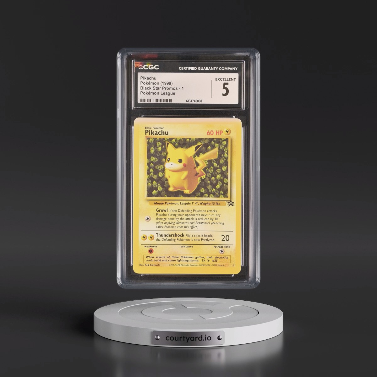 1999 Black Star Promos #1 Pikachu - Pokémon League (CGC 5 EX)