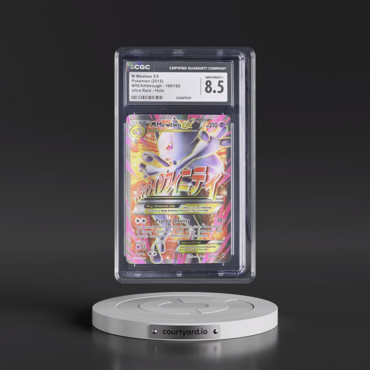 2015 BREAKthrough #160/162 M Mewtwo EX - Ultra Rare Holo (CGC 8.5 NM-MT+)