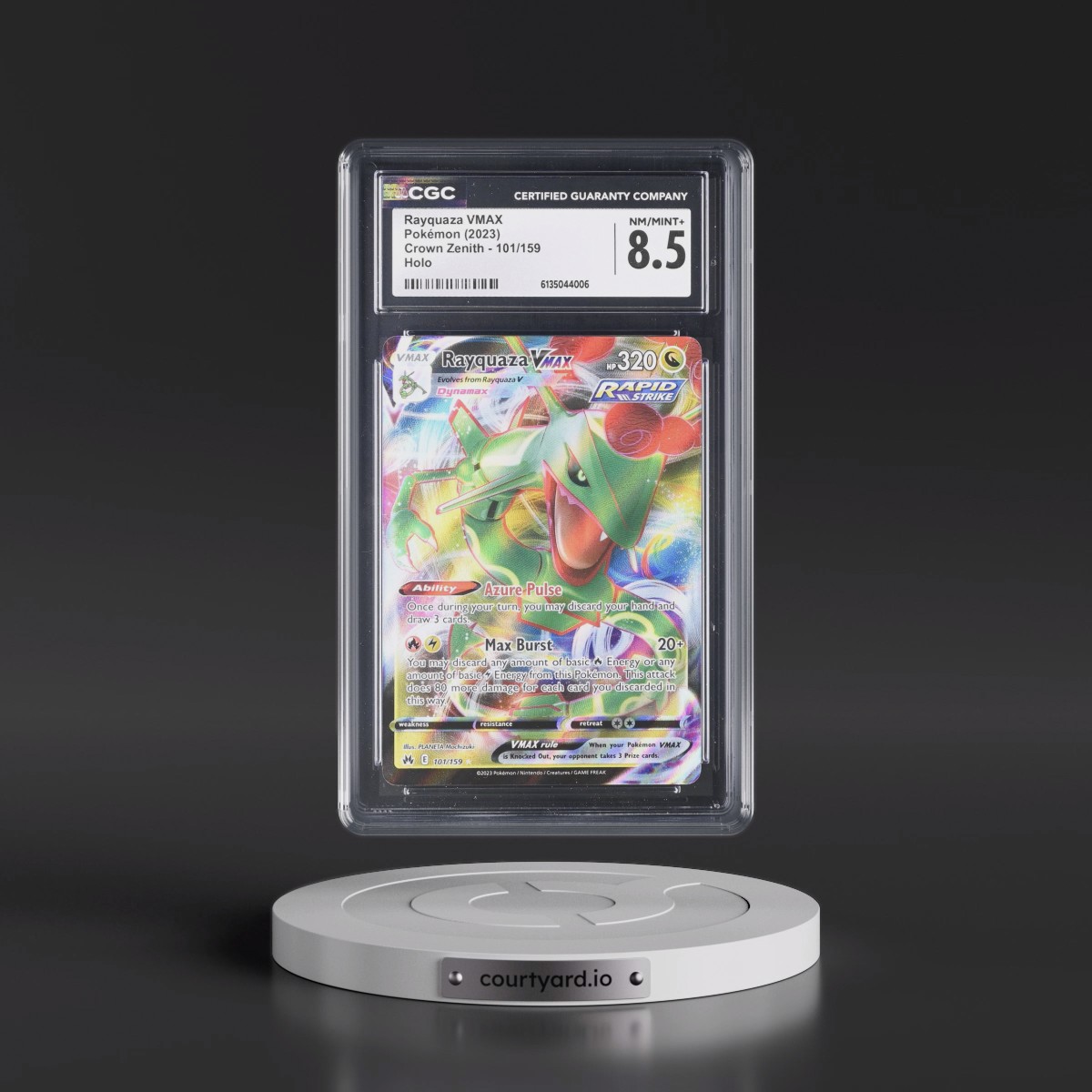 2023 Crown Zenith #101/159 Rayquaza VMAX - Holo (CGC 8.5 NM-MT+)