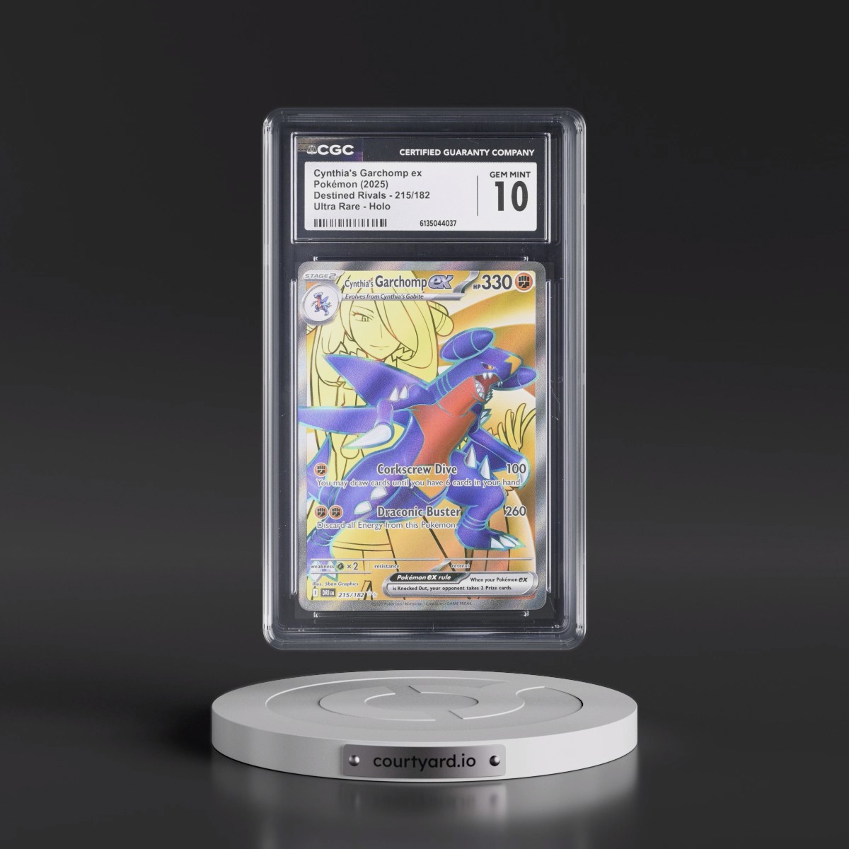 2025 Destined Rivals - DRI EN #215/182 Cynthia's Garchomp ex - Ultra Rare Holo (CGC 10 GEM MINT)