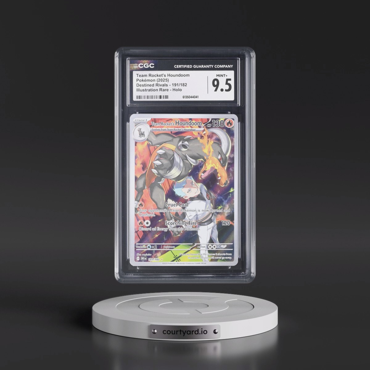 2025 Destined Rivals - DRI EN #191/182 Team Rocket's Houndoom - Illustration Rare Holo (CGC 9.5 MINT+)