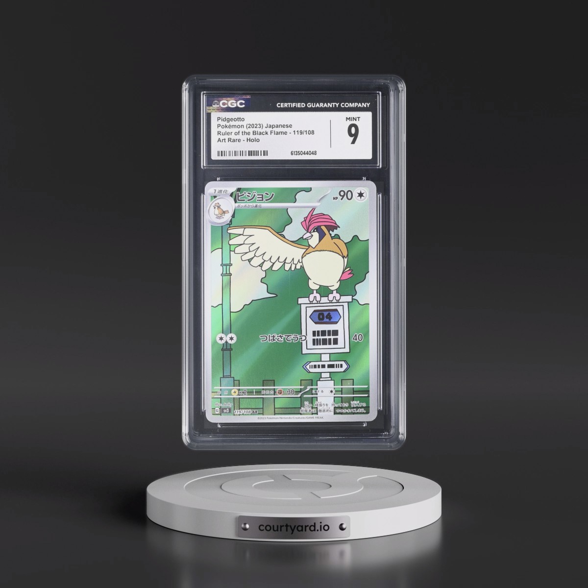 2023 Ruler of the Black Flame #119/108 Pidgeotto - Art Rare Holo (CGC 9 MINT)