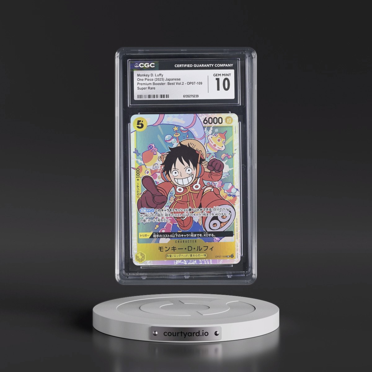 2023 Premium Booster: The Best Vol.2 (PRB-02) - Japanese #OP07-109 Monkey D. Luffy - (Error corrected) (CGC 10 GEM MINT)
