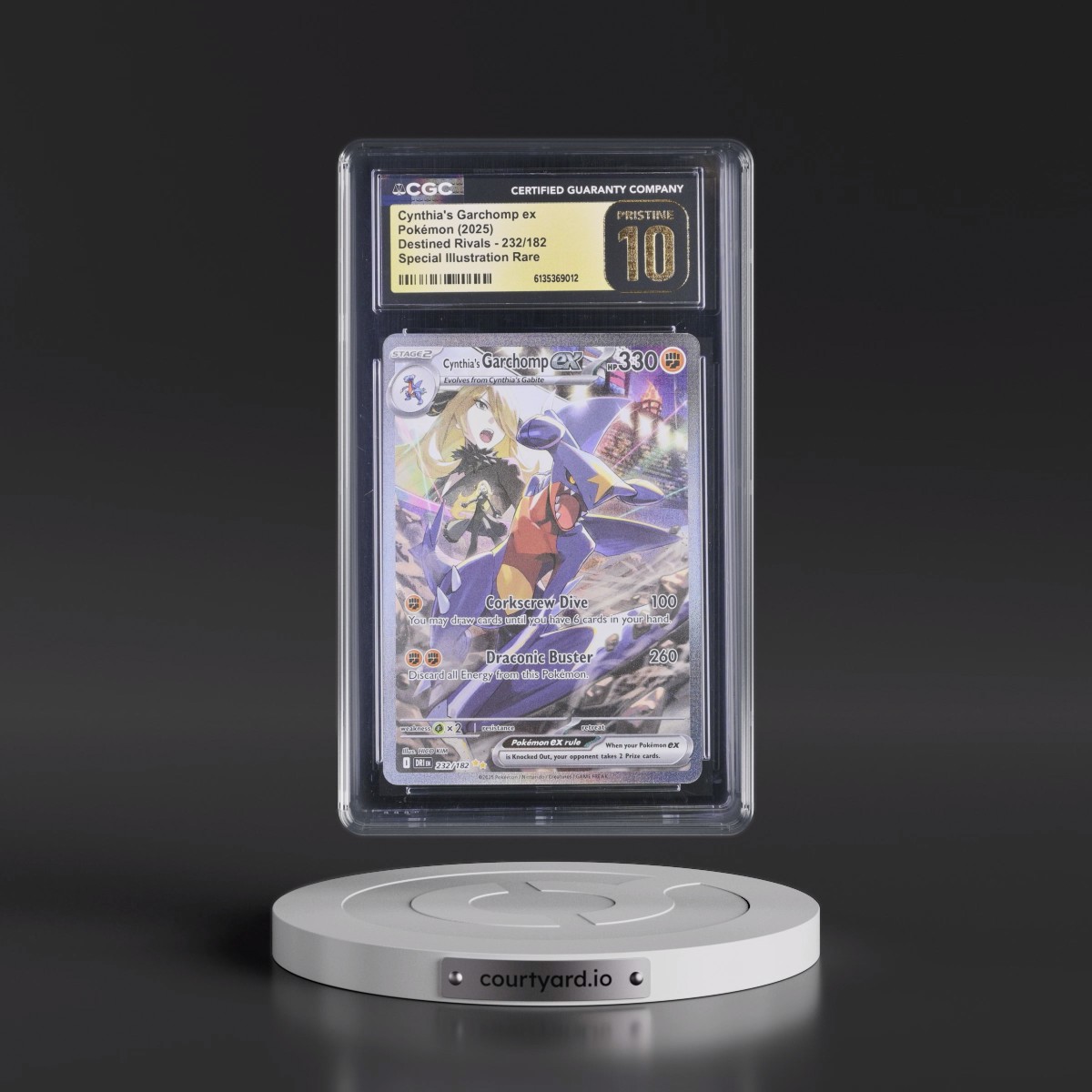 2025 Destined Rivals - DRI EN #232/182 Cynthia's Garchomp ex - Special Illustration Rare (Holo) (CGC 10 PRISTINE)