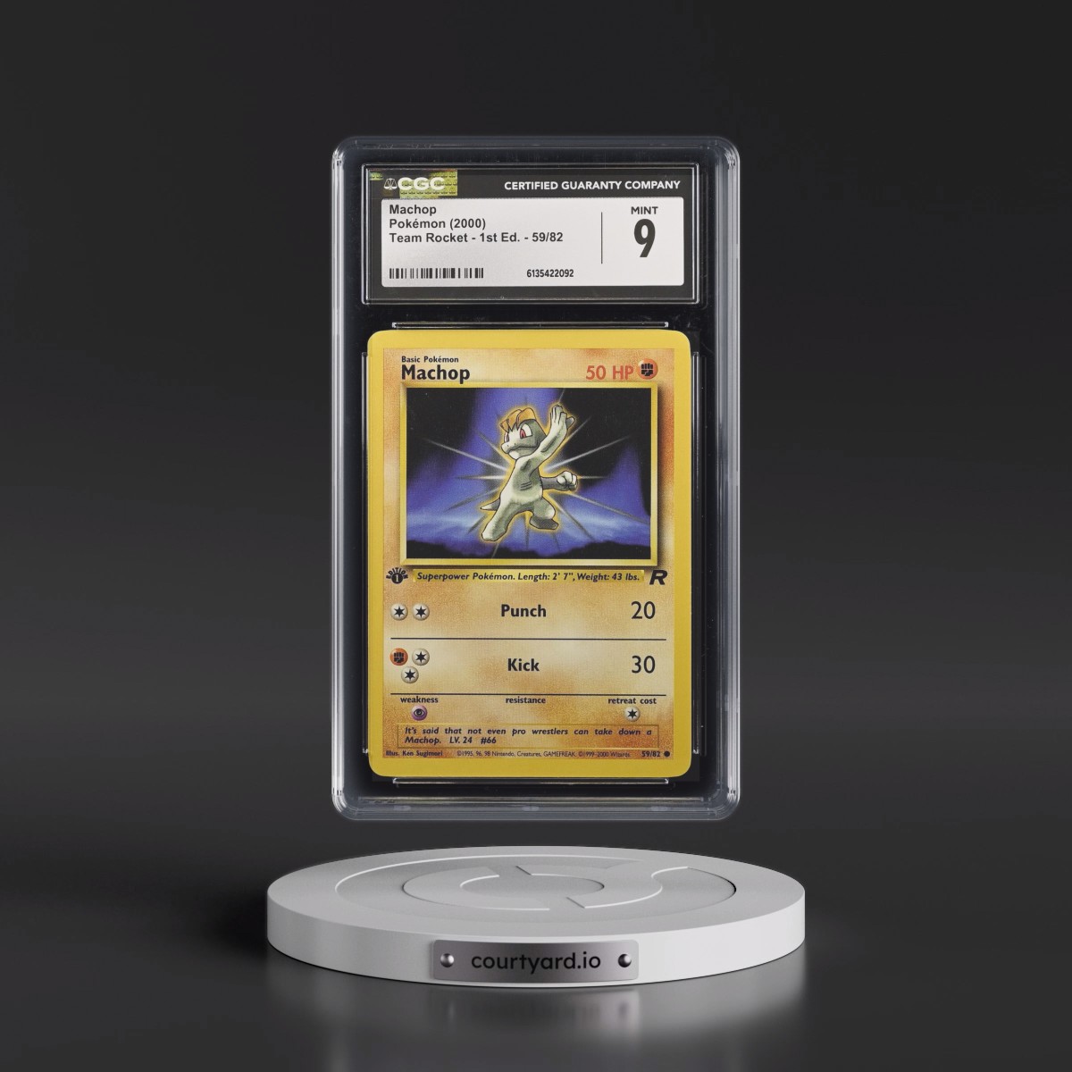2000 Team Rocket #59/82 Machop - 1st Edition 1st Edition (CGC 9 MINT)
