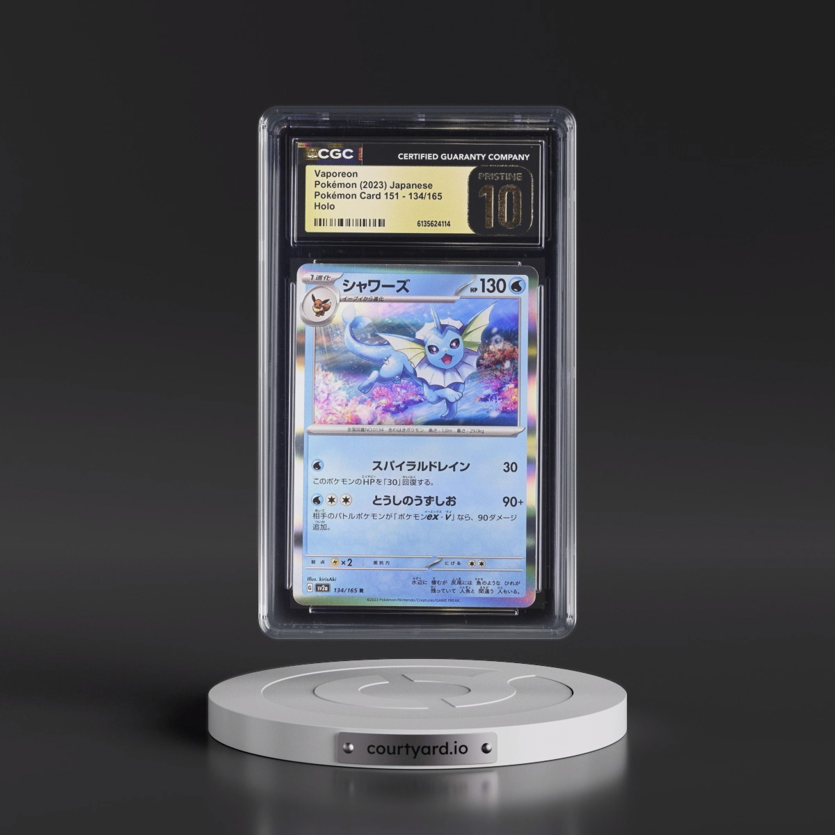 2023 Pokémon Card 151 #134/165 Vaporeon - Holo (CGC 10 PRISTINE)