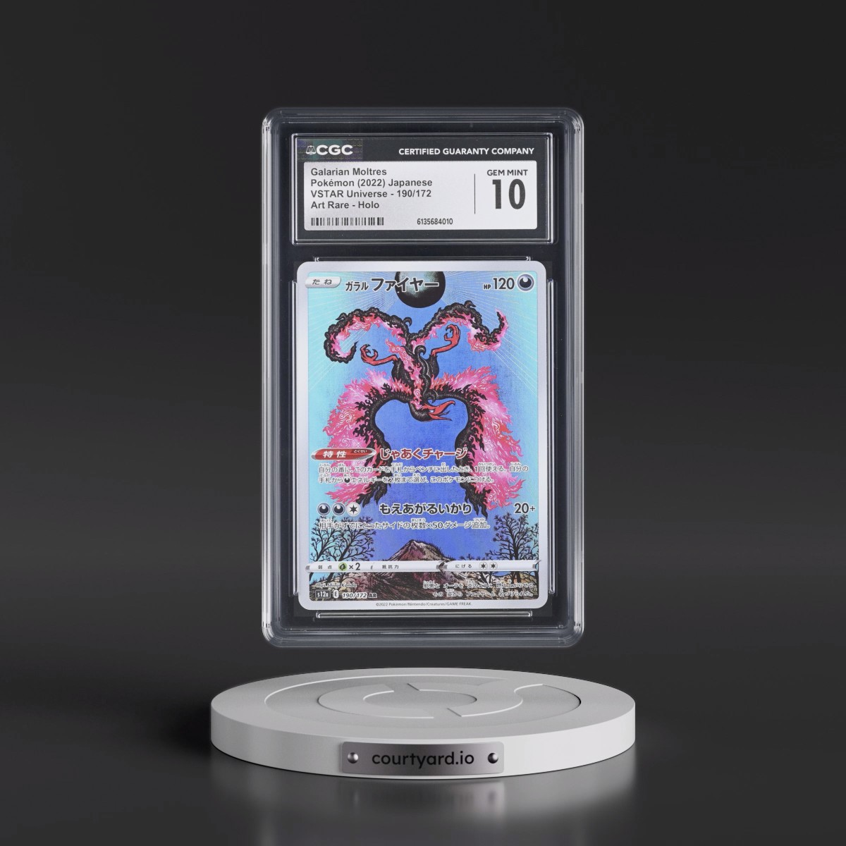 2022 VSTAR Universe #190/172 Galarian Moltres - Art Rare Holo (CGC 10 GEM MINT)