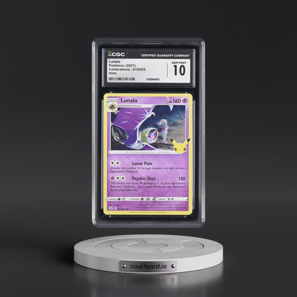 2021 Celebrations #015/025 Lunala - Holo (CGC 10 GEM MINT)