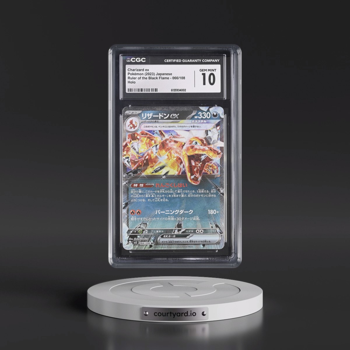 2023 Ruler of the Black Flame #066/108 Charizard ex - Holo (CGC 10 GEM MINT)