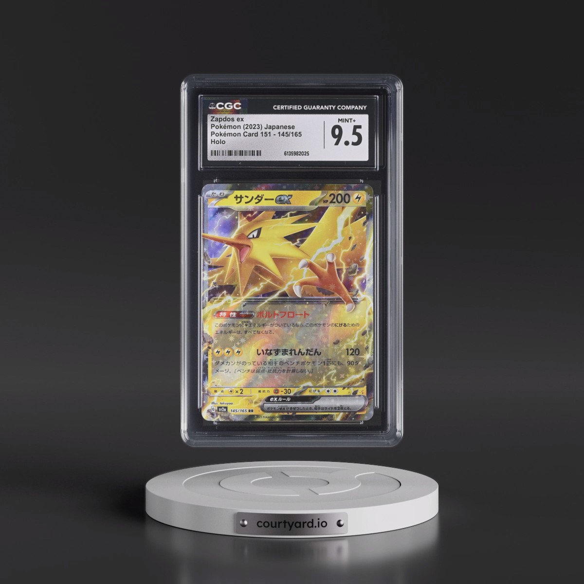 2023 Pokémon Card 151 #145/165 Zapdos ex - Holo (CGC 9.5 MINT+)