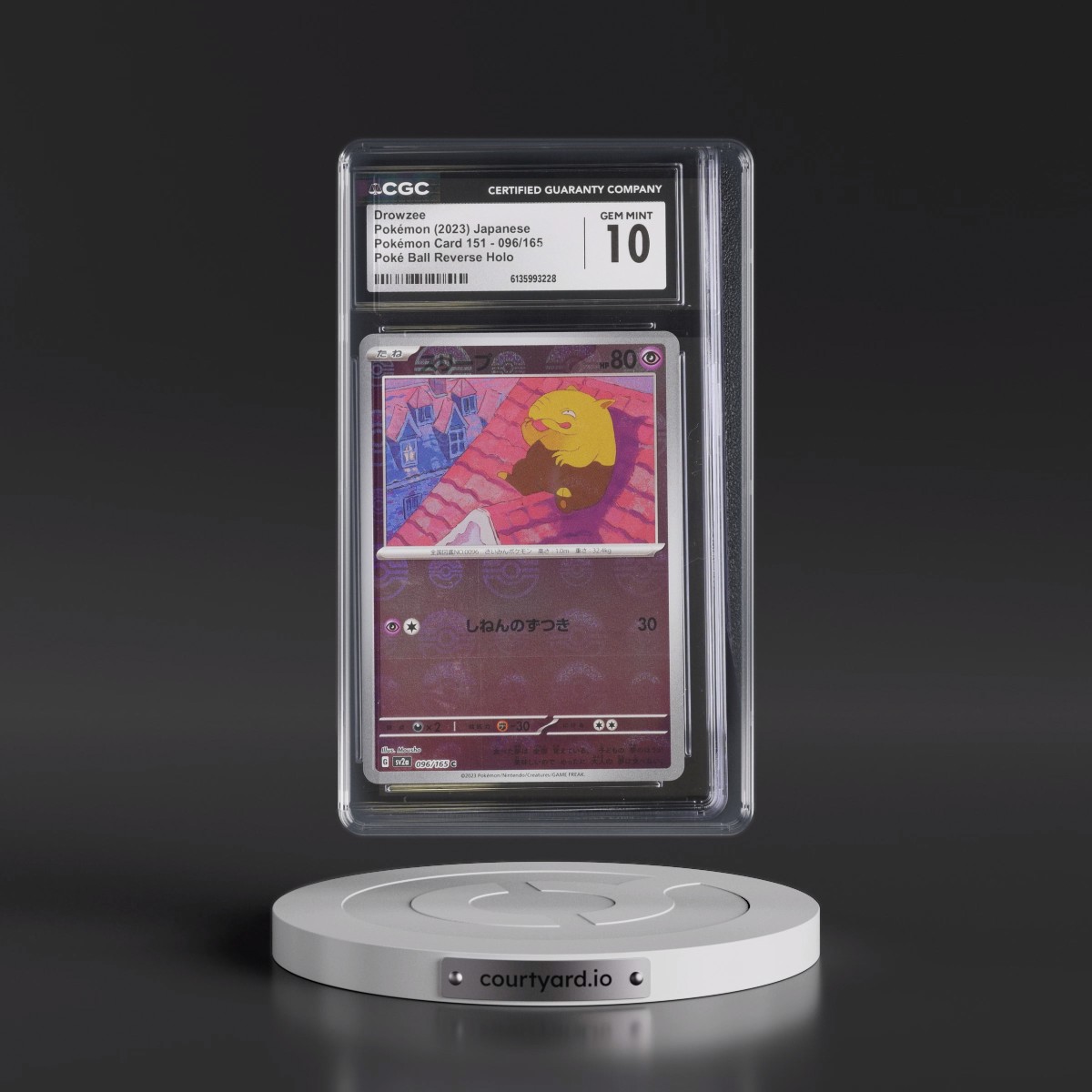 2023 Pokémon Card 151 #096/165 Drowzee - Reverse Holo Poké Ball (CGC 10 GEM MINT)