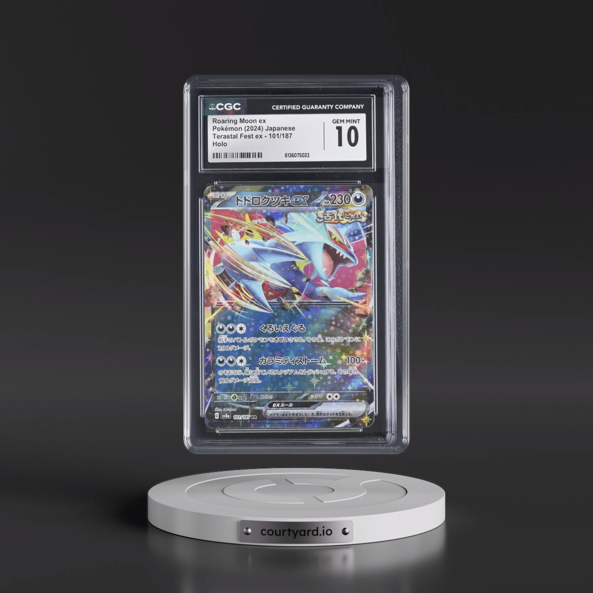 2024 High Class Pack: Terastal Fest ex - sv8a #101/187 Roaring Moon ex - Holo (CGC 10 GEM MINT)