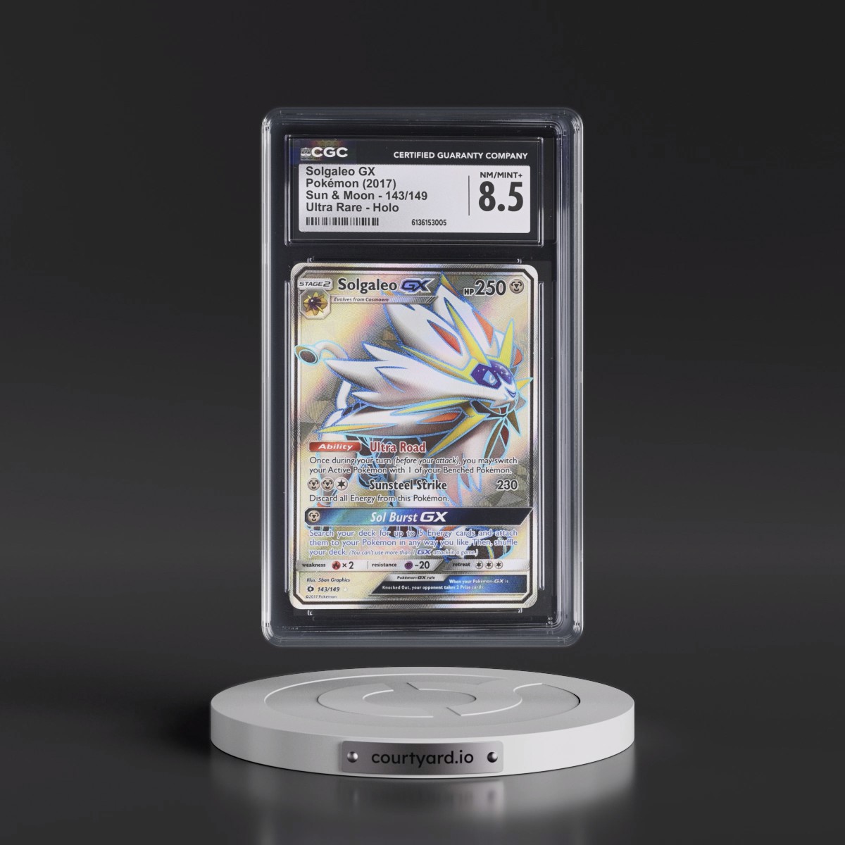 2017 Sun & Moon Solgaleo GX - Ultra Rare Holo #143/149 CGC 8.5