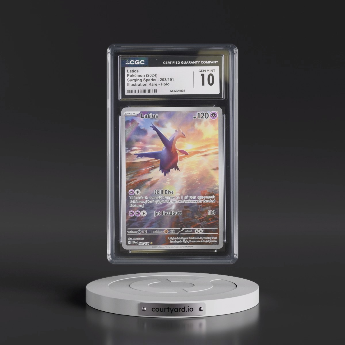 2024 Surging Sparks - SSP EN #203/191 Latios - Illustration Rare Holo (CGC 10 GEM MINT)