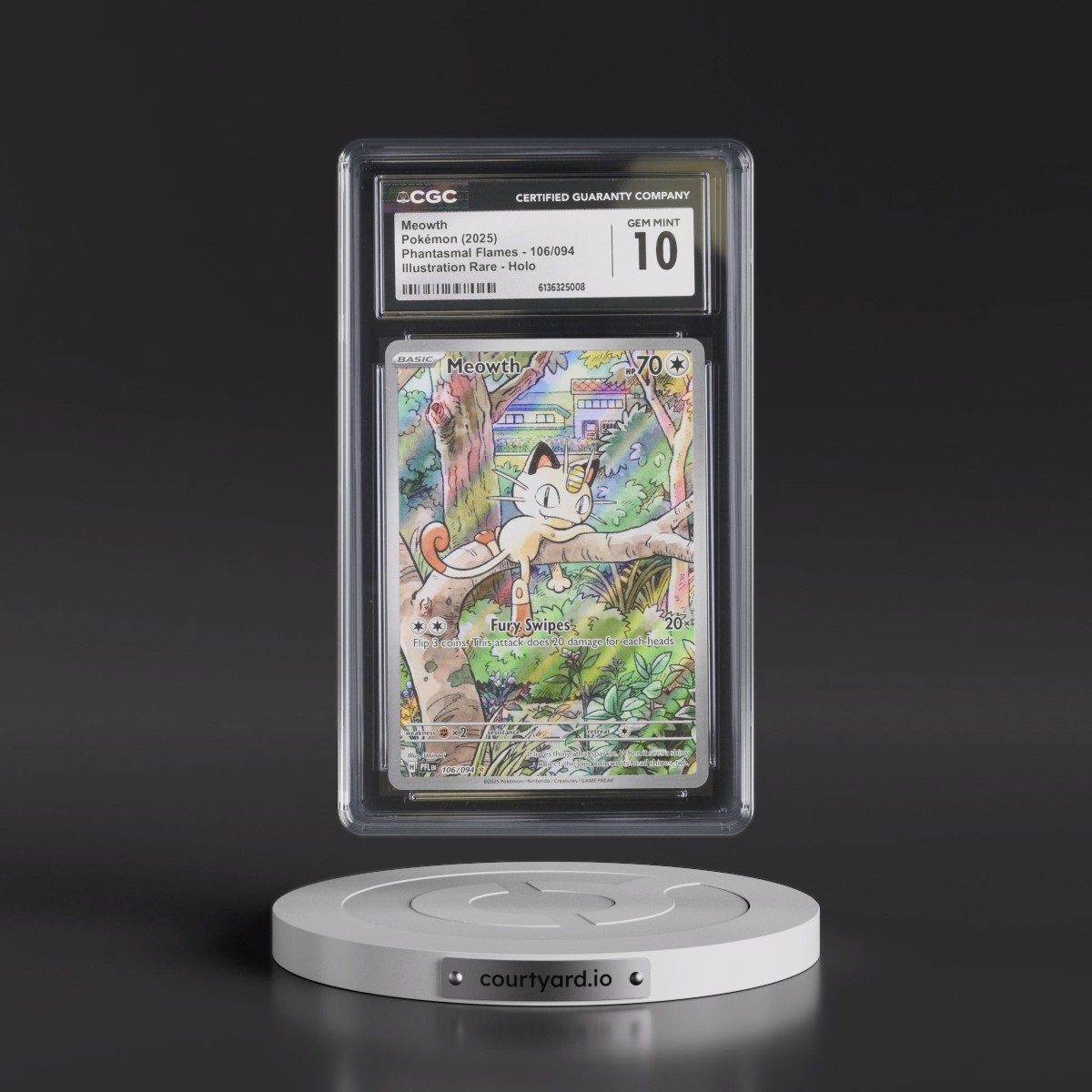 2025 Phantasmal Flames - PFL EN #106/094 Meowth - Illustration Rare Holo (CGC 10 GEM MINT)