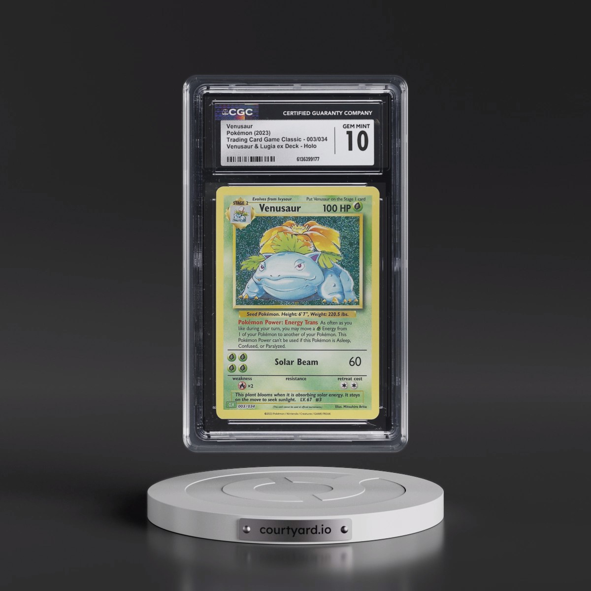 2023 Trading Card Game Classic - CLV, CLC, CLB #003/034 Venusaur - Venusaur & Lugia ex Deck - CLV Holo (CGC 10 GEM MINT)