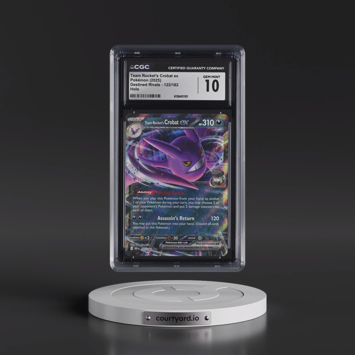 2025 Destined Rivals - DRI EN #122/182 Team Rocket's Crobat ex - Holo (CGC 10 GEM MINT)