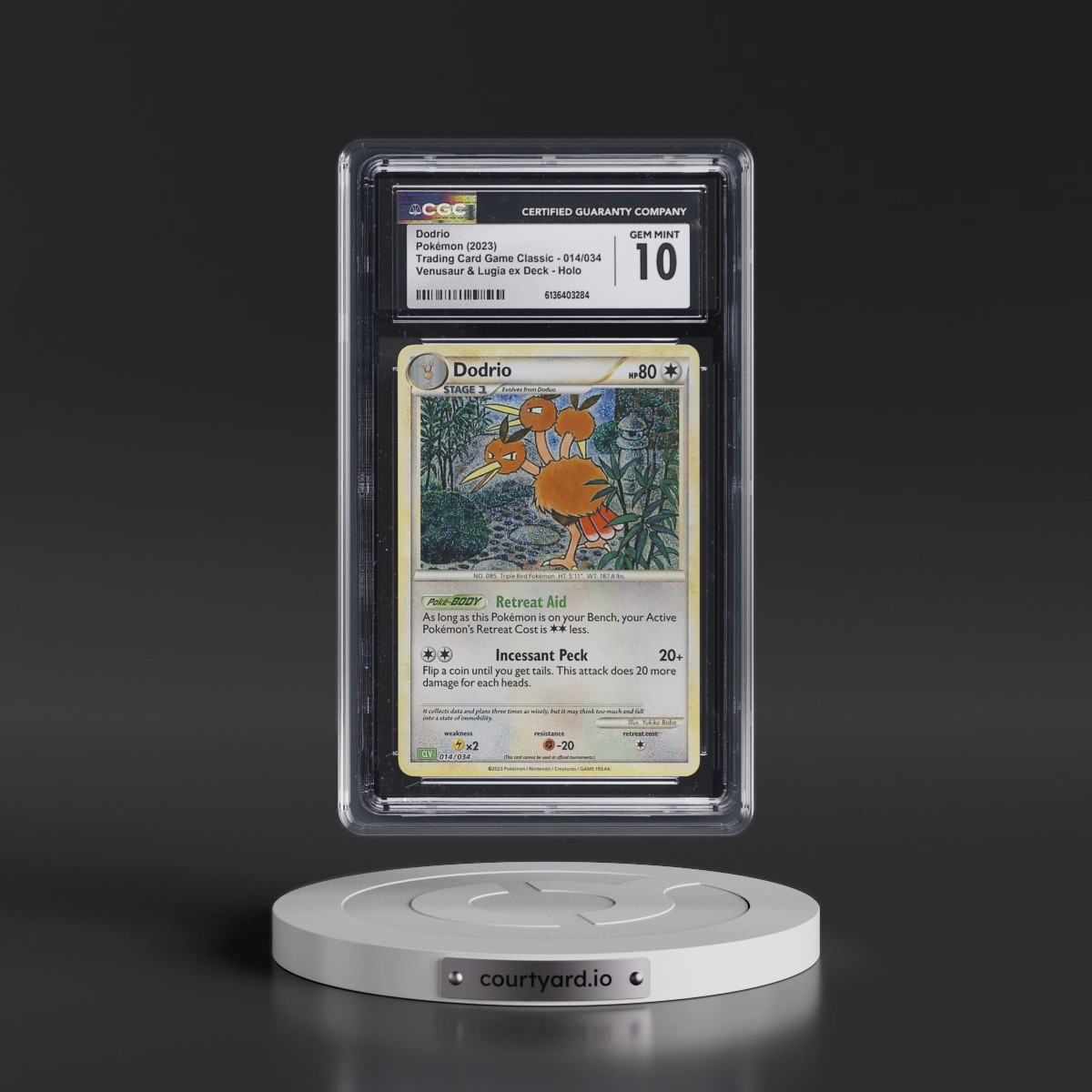 2023 Trading Card Game Classic - CLV, CLC, CLB #014/034 Dodrio - Venusaur & Lugia ex Deck - CLV Holo (CGC 10 GEM MINT)