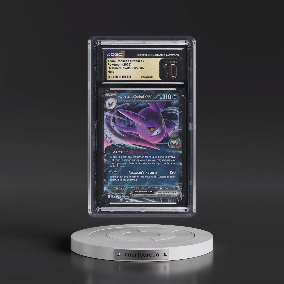 2025 Destined Rivals - DRI EN #122/182 Team Rocket's Crobat ex - Holo (CGC 10 PRISTINE)