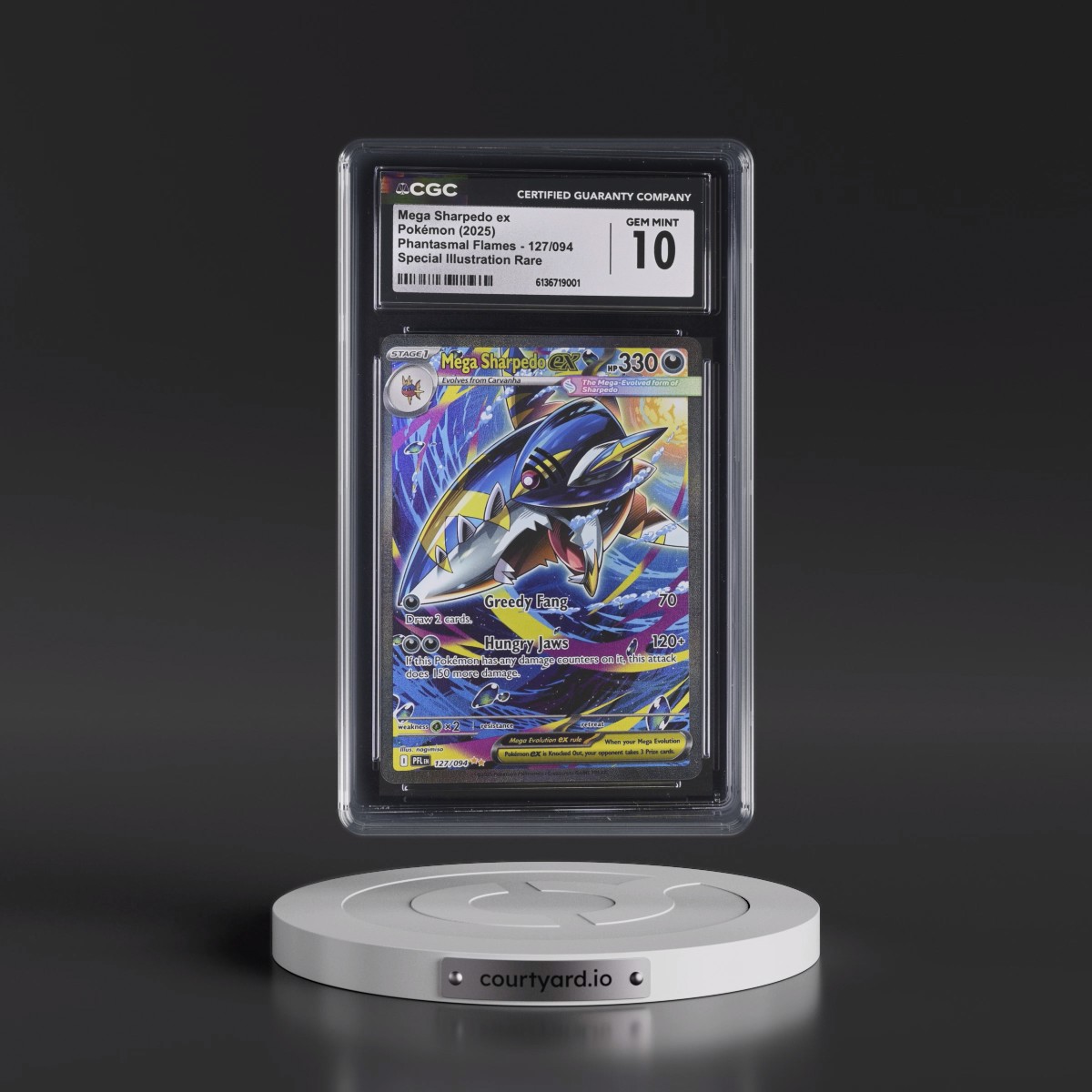 2025 Phantasmal Flames - PFL EN #127/094 Mega Sharpedo ex - Special Illustration Rare (Holo) (CGC 10 GEM MINT)