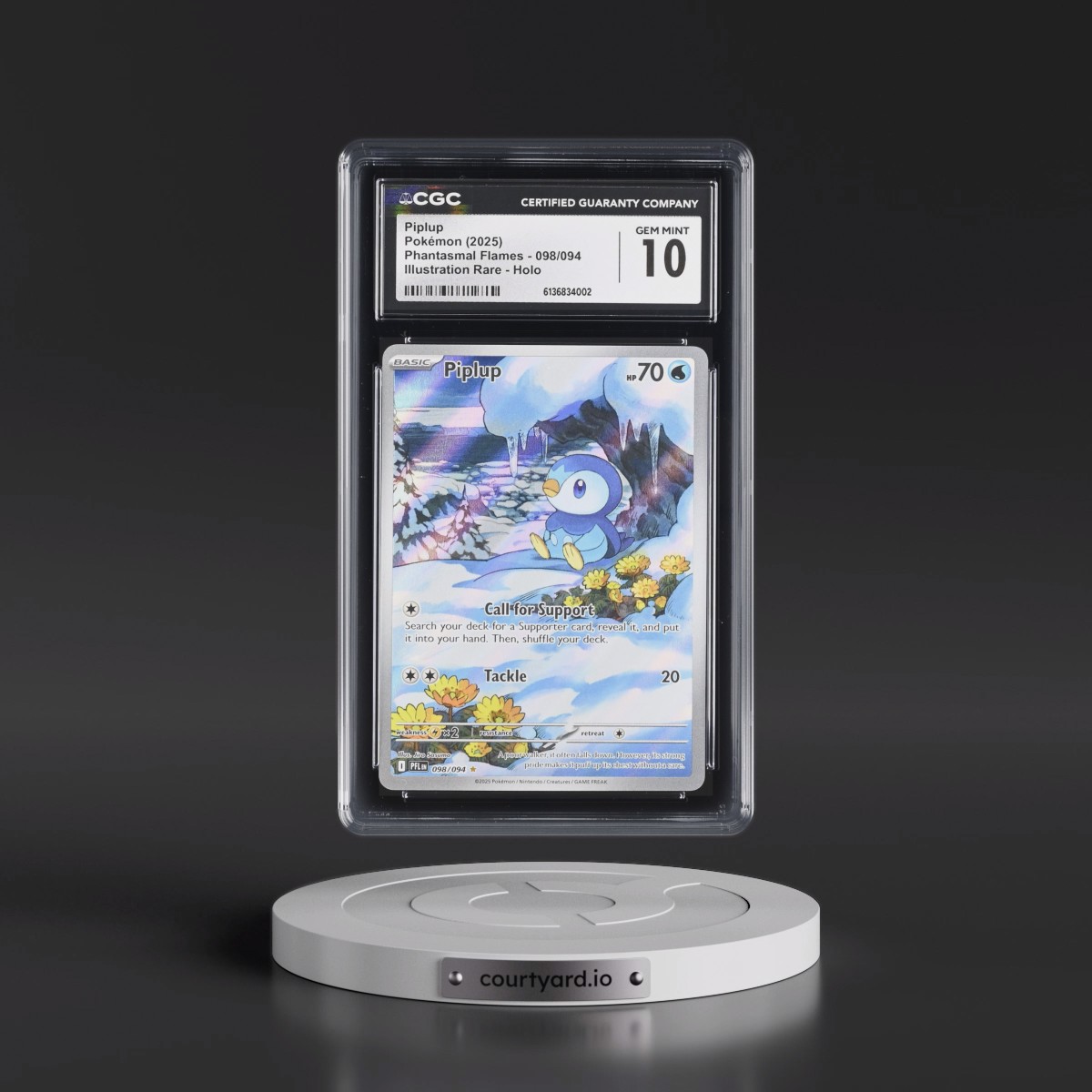 2025 Phantasmal Flames - PFL EN #098/094 Piplup - Illustration Rare Holo (CGC 10 GEM MINT)