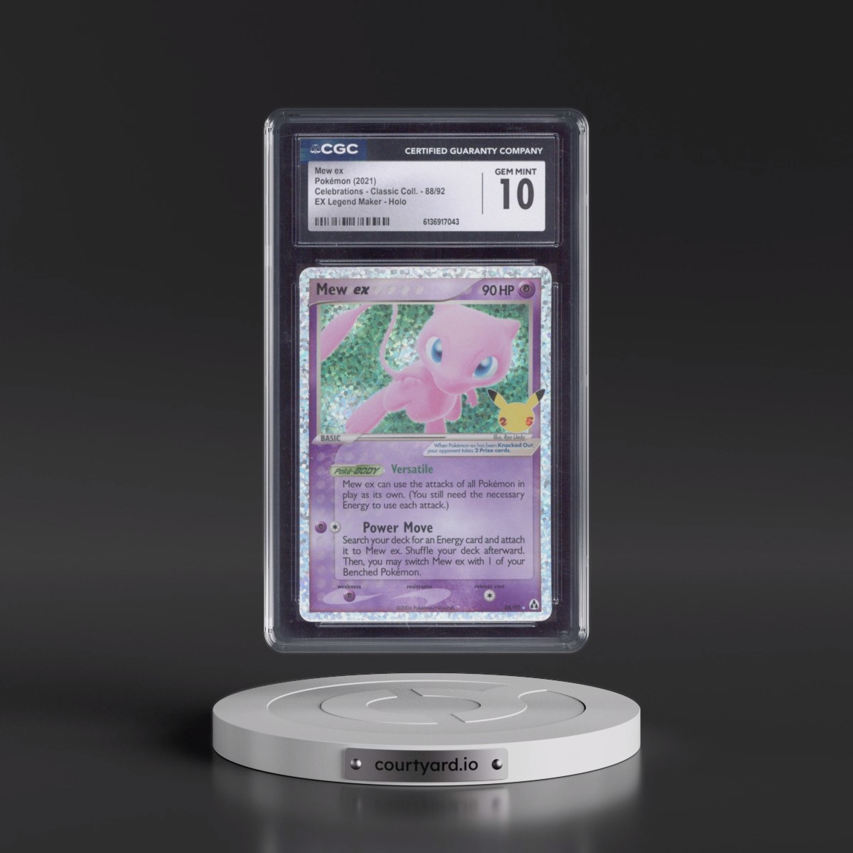2021 Celebrations - Classic Collection #88/92 Mew ex - EX Legend Maker Holo (CGC 10 GEM MINT)
