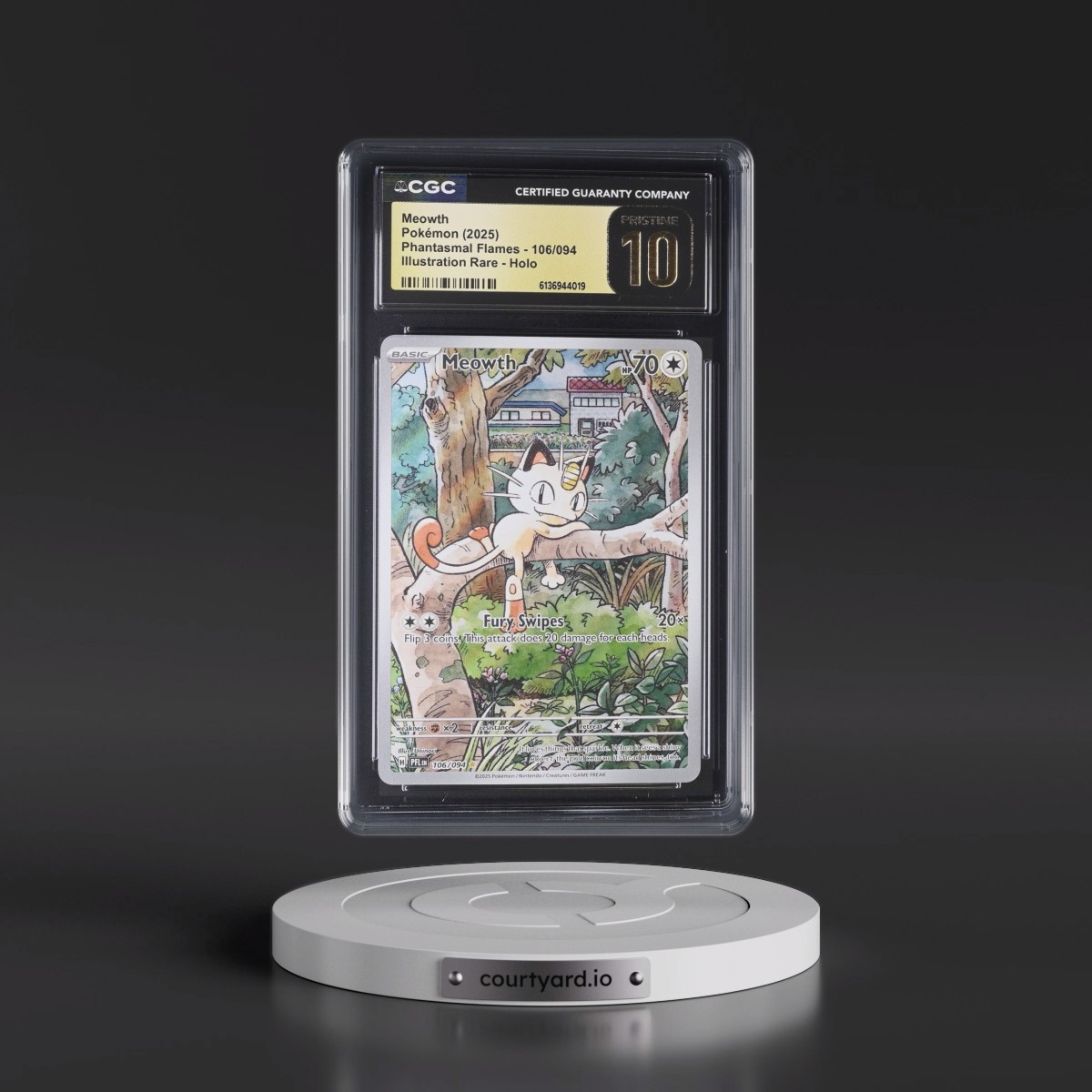 2025 Phantasmal Flames - PFL EN #106/094 Meowth - Illustration Rare Holo (CGC 10 PRISTINE)