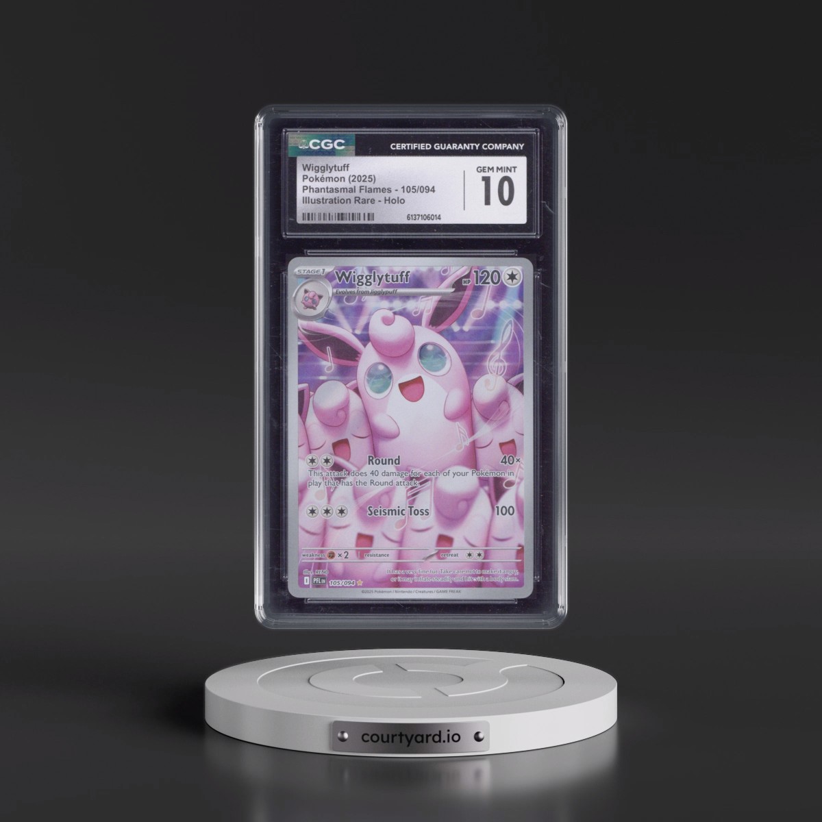 2025 Phantasmal Flames - PFL EN #105/094 Wigglytuff - Illustration Rare Holo (CGC 10 GEM MINT)