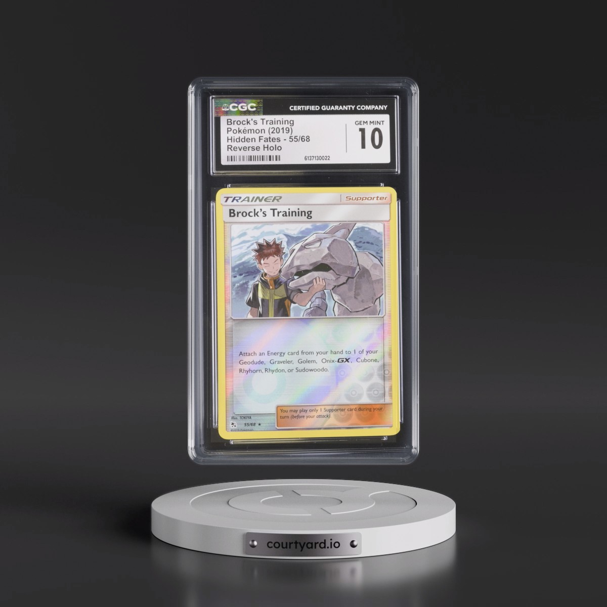2019 Hidden Fates #55/68 Brock's Training - Reverse Holo (CGC 10 GEM MINT)
