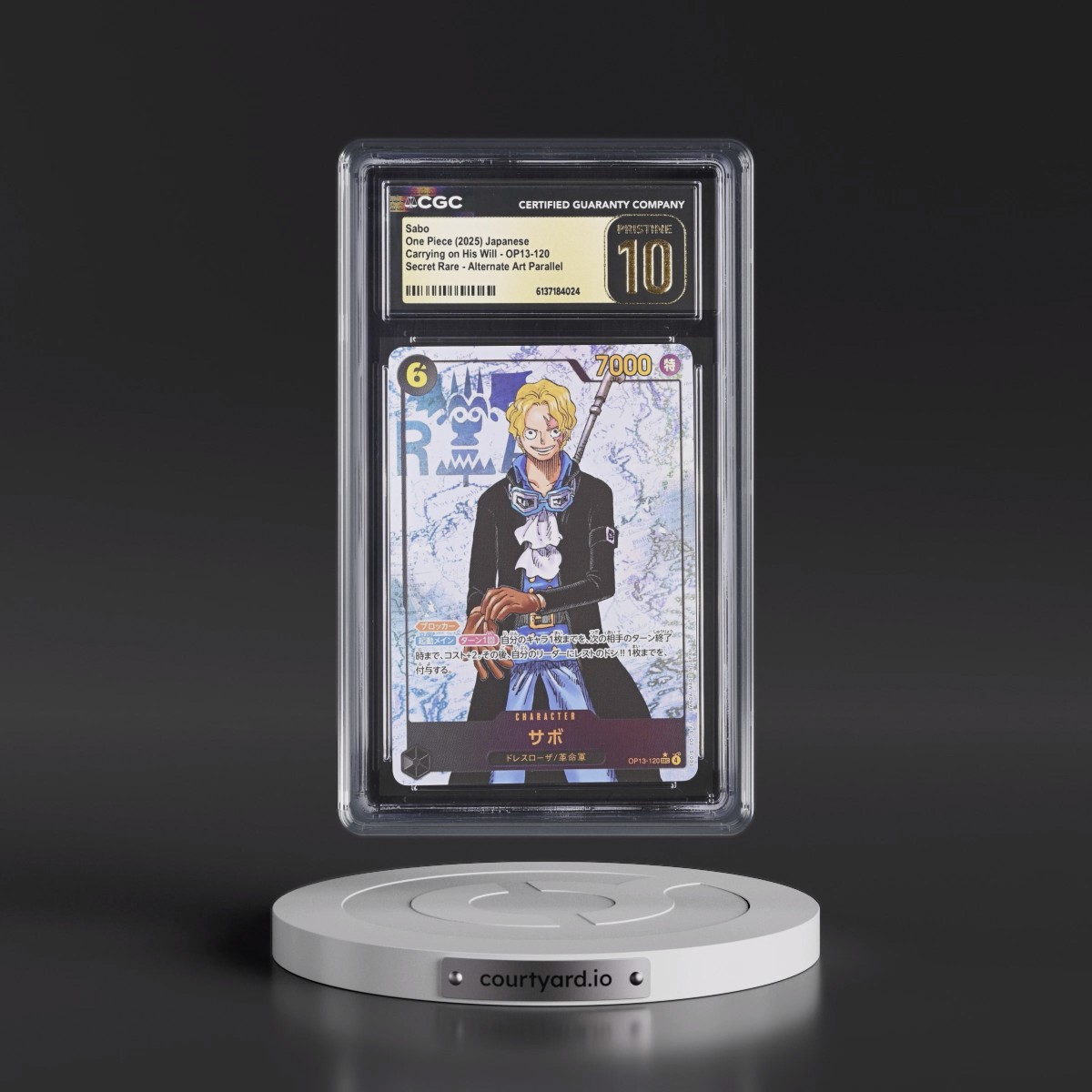 2025 Carrying on His Will (OP13) - Japanese #OP13-120 Sabo - (Map BG) Alt Art (CGC 10 PRISTINE)