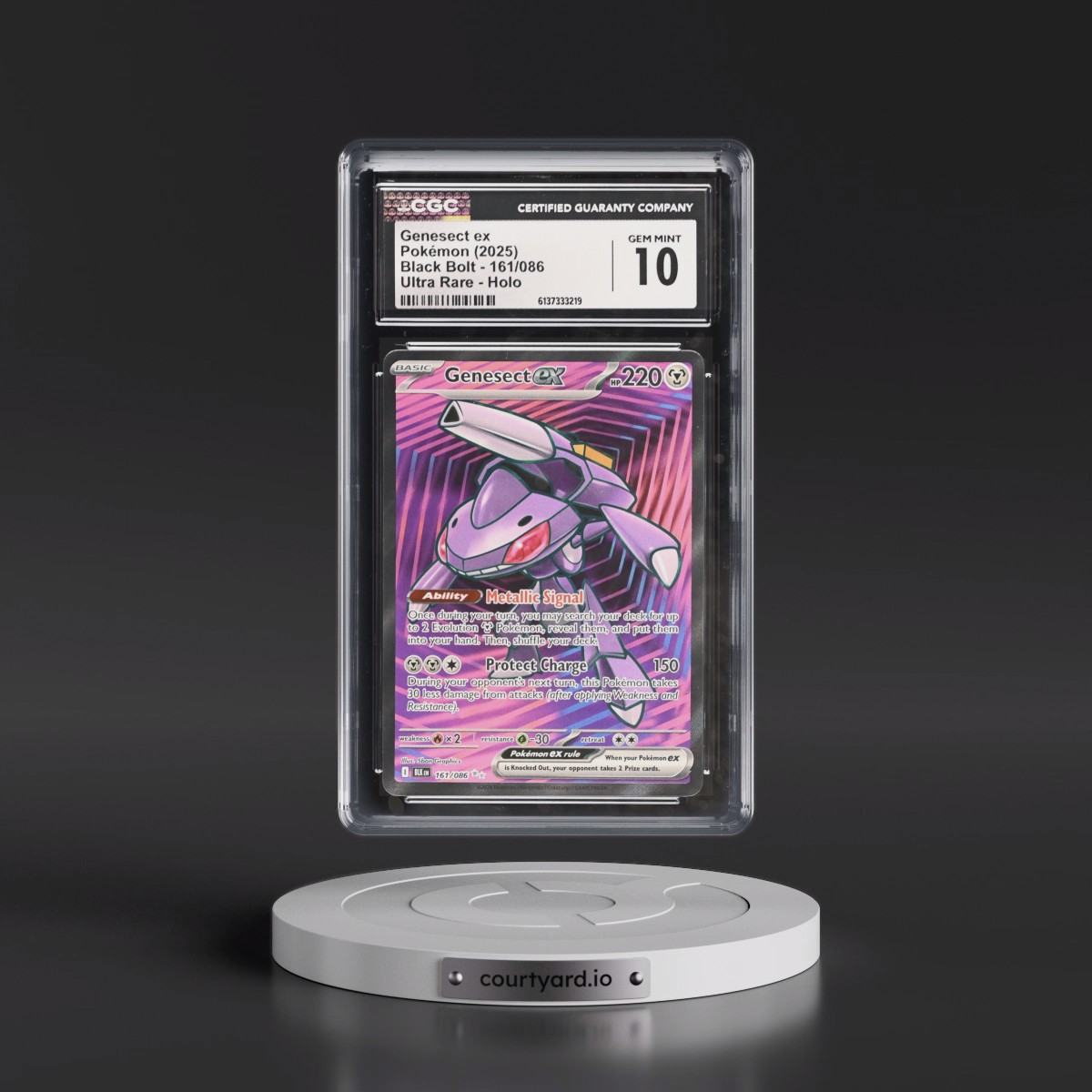 2025 Black Bolt - BLK EN #161/086 Genesect ex - Ultra Rare Holo (CGC 10 GEM MINT)