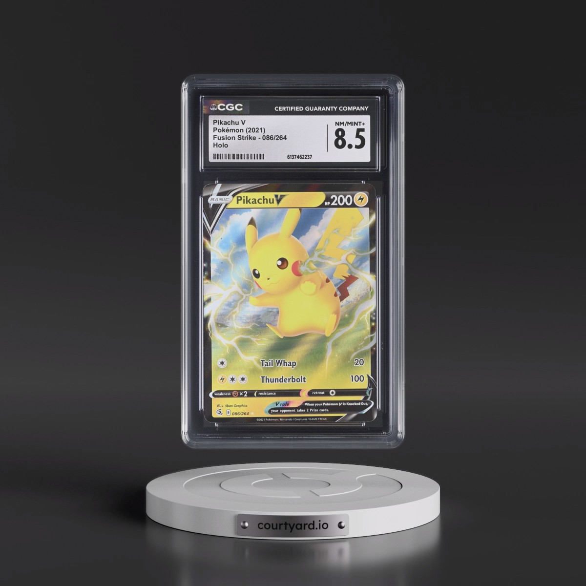 2019 Fusion Strike #086/264 Pikachu V - Holo (CGC 8.5 NM-MT+)