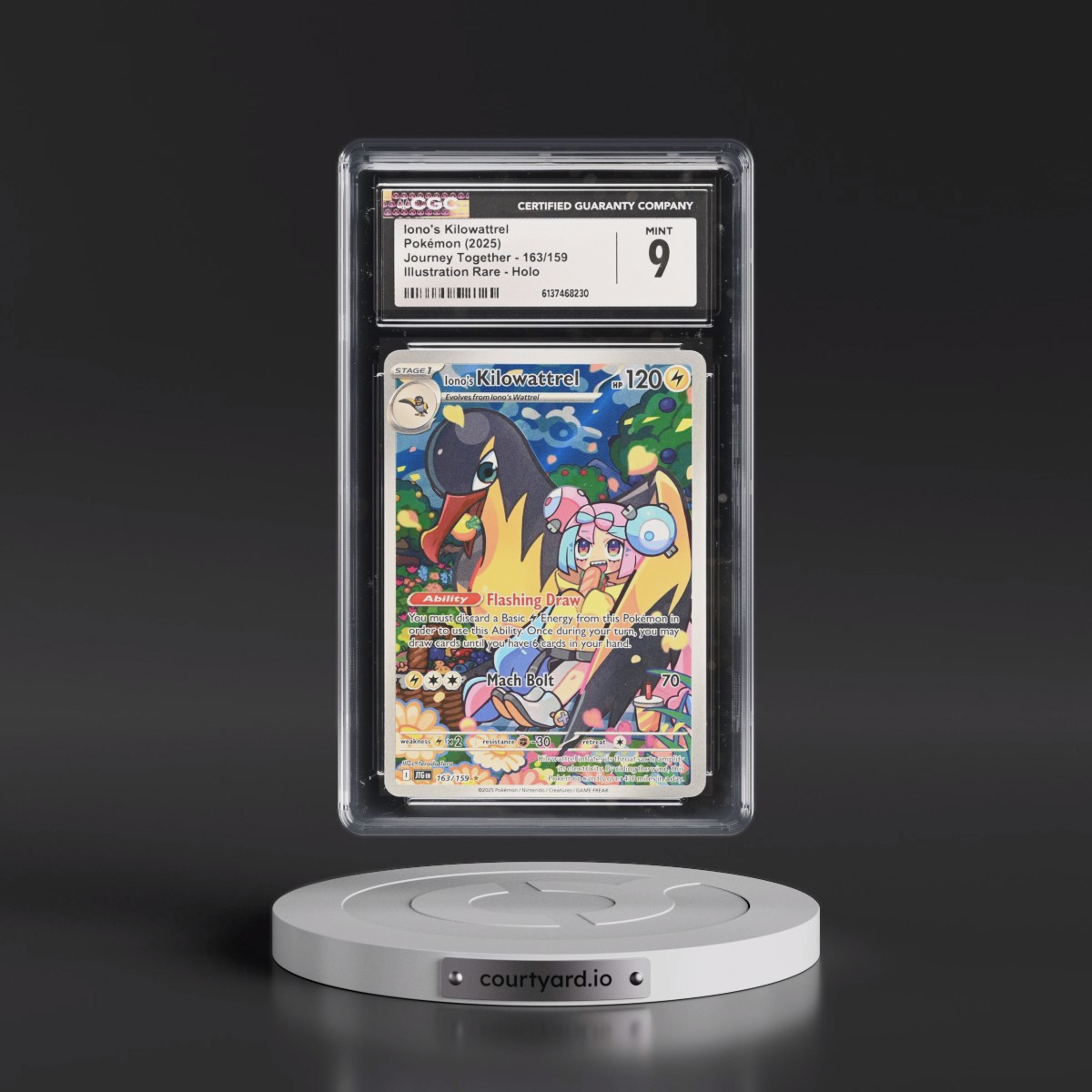 2024 Journey Together - JTG EN #163/159 Iono's Kilowattrel - Illustration Rare Holo (CGC 9 MINT)