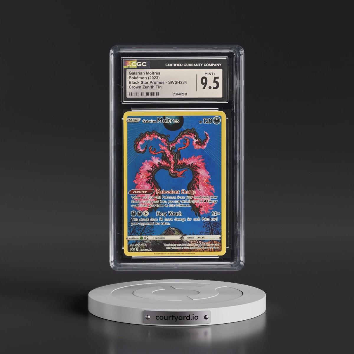 2017 Black Star Promos - Sword & Shield #SWSH284 Galarian Moltres - Crown Zenith Tin (Holo) (CGC 9.5 MINT+)