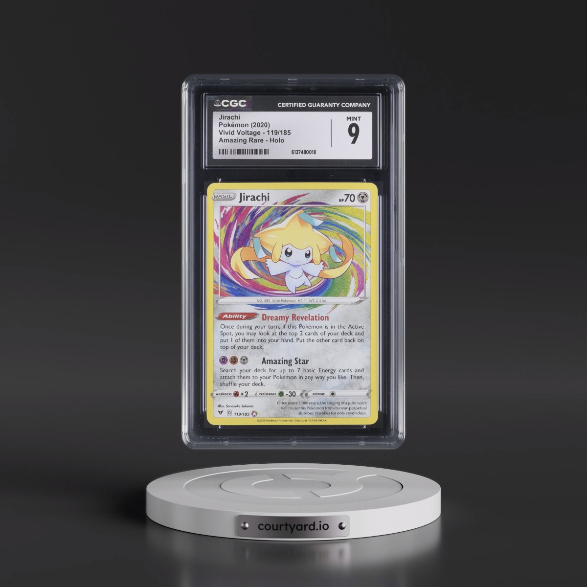 2020 Vivid Voltage #119/185 Jirachi - Amazing Rare Holo (CGC 9 MINT)