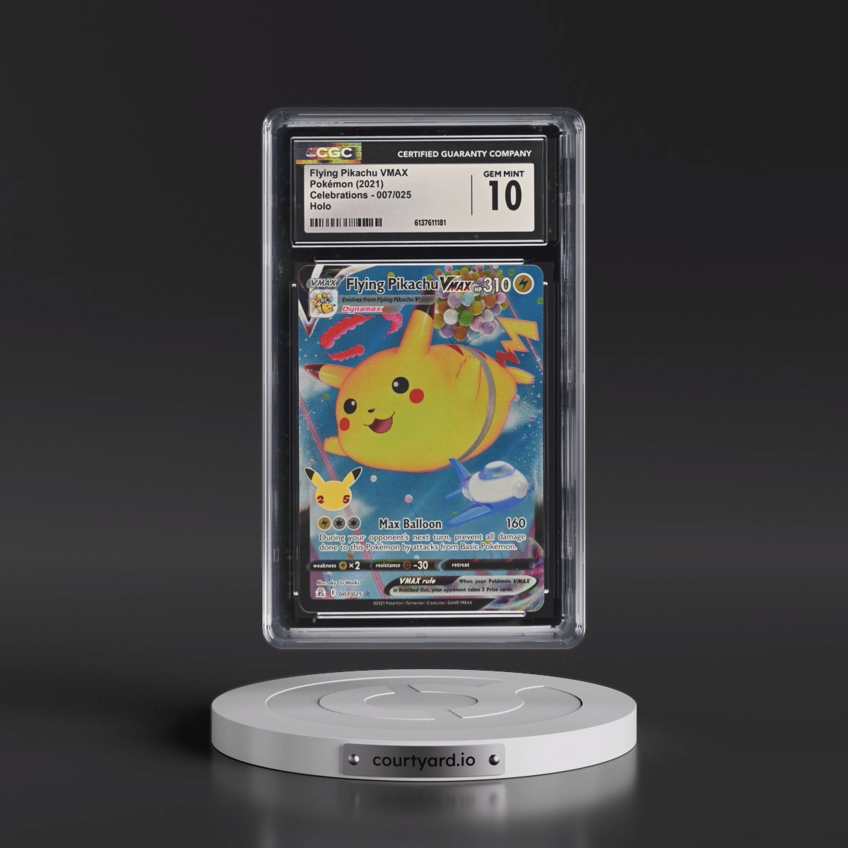 2021 Celebrations #007/025 Flying Pikachu VMAX - Holo (CGC 10 GEM MINT)