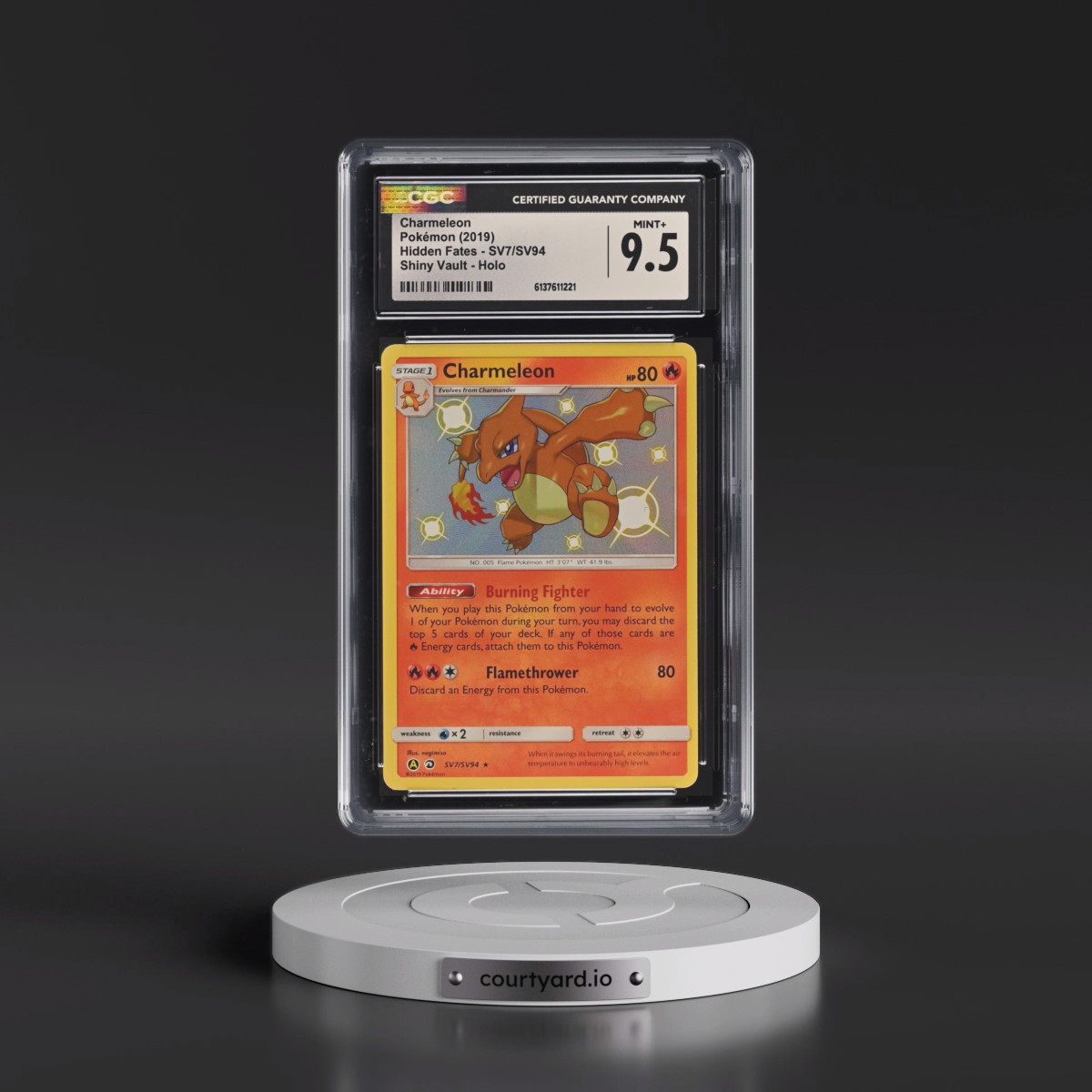 2019 Hidden Fates #SV7/SV94 Charmeleon - Shiny Vault Holo (CGC 9.5 MINT+)
