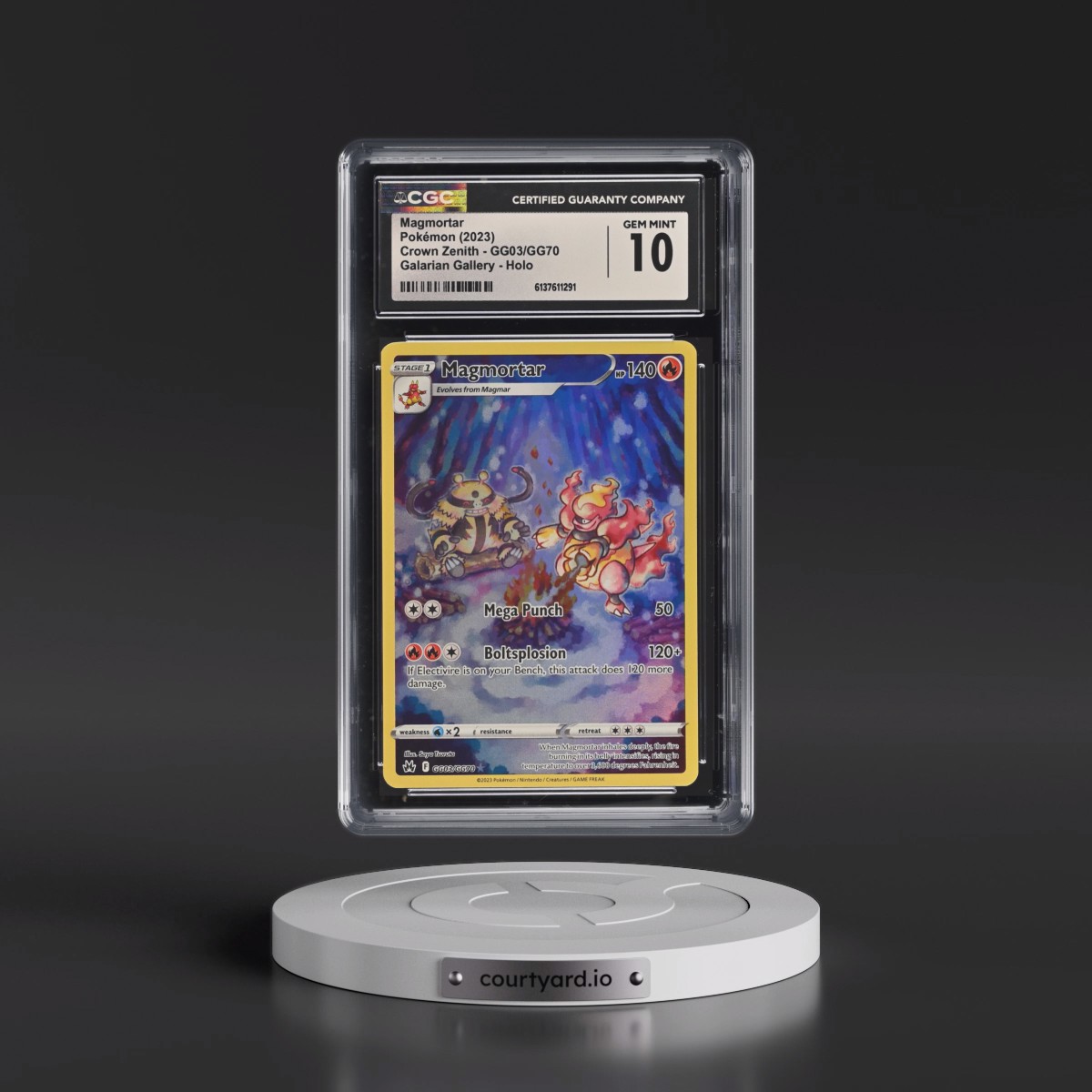 2023 Crown Zenith #GG03/GG70 Magmortar - Galarian Gallery Holo (CGC 10 GEM MINT)