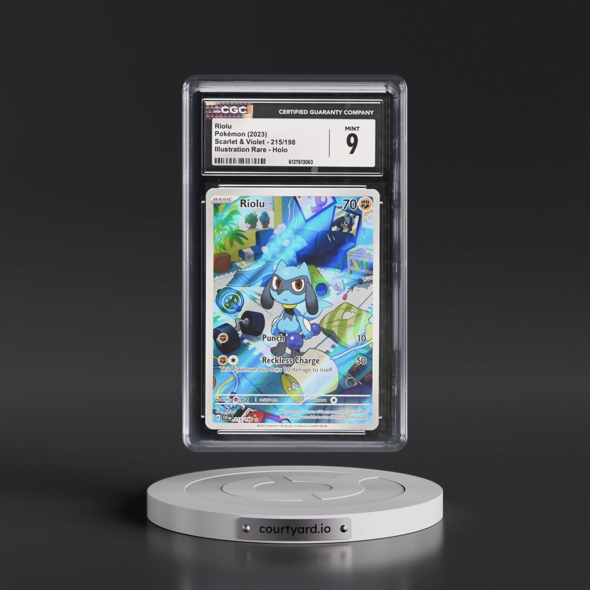 2023 Scarlet & Violet #215/198 Riolu - Illustration Rare Holo (CGC 9 MINT)