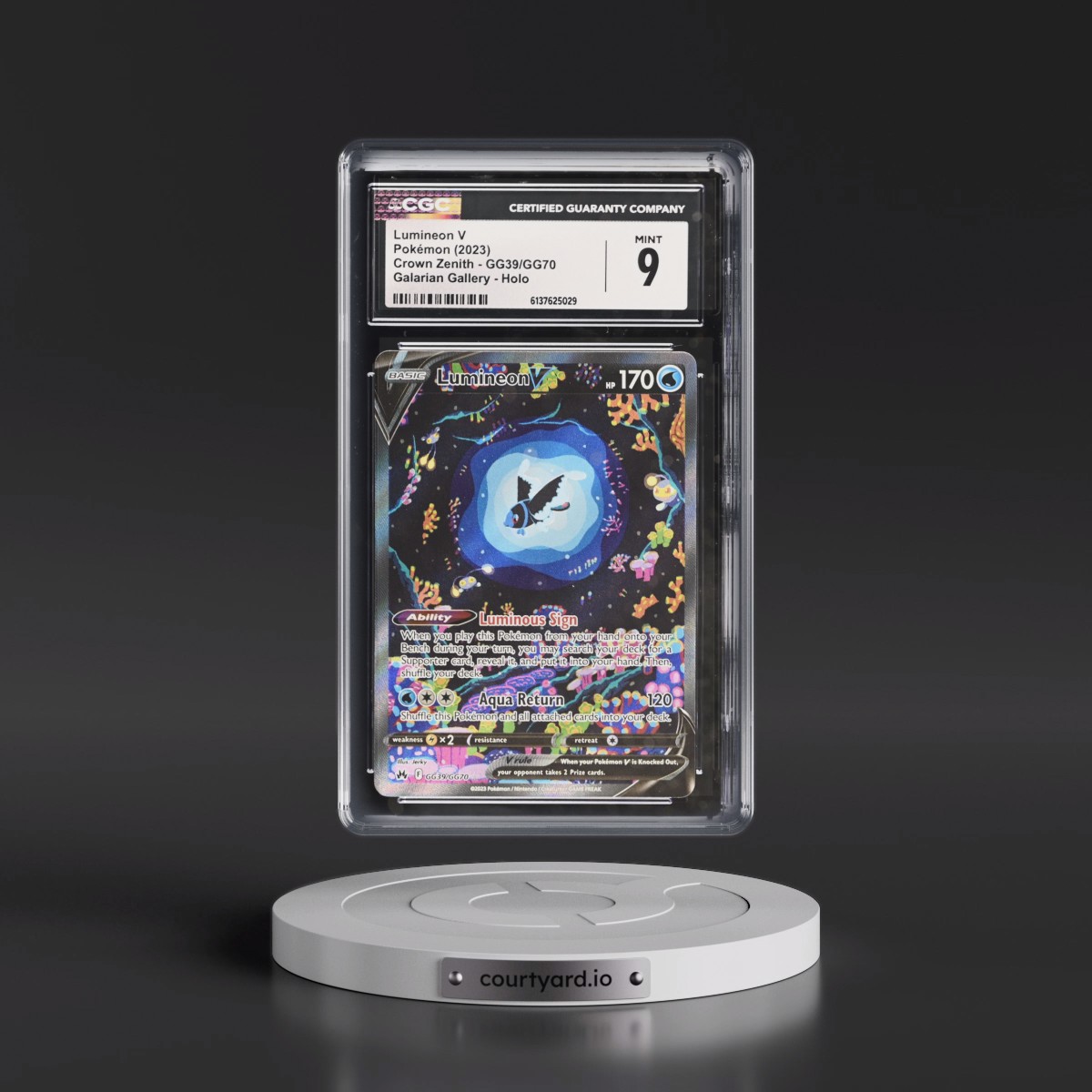 2023 Crown Zenith #GG39/GG70 Lumineon V - Galarian Gallery Holo (CGC 9 MINT)