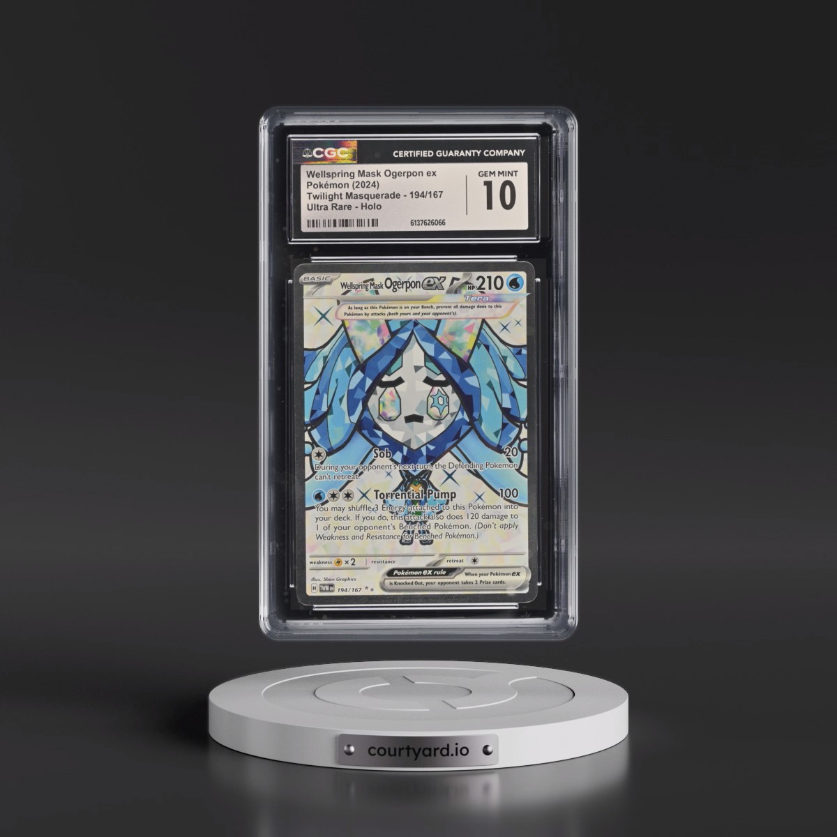 2024 Twilight Masquerade - TWM EN #194/167 Wellspring Mask Ogerpon ex - Ultra Rare Holo (CGC 10 GEM MINT)