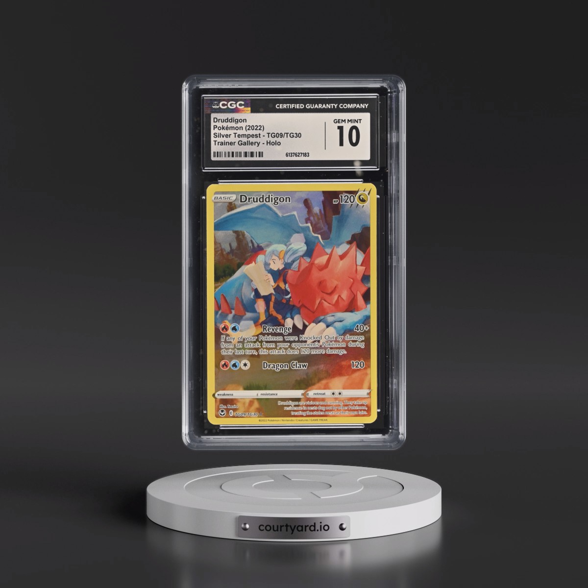 2022 Silver Tempest #TG09/TG30 Druddigon - Trainer Gallery Holo (CGC 10 GEM MINT)