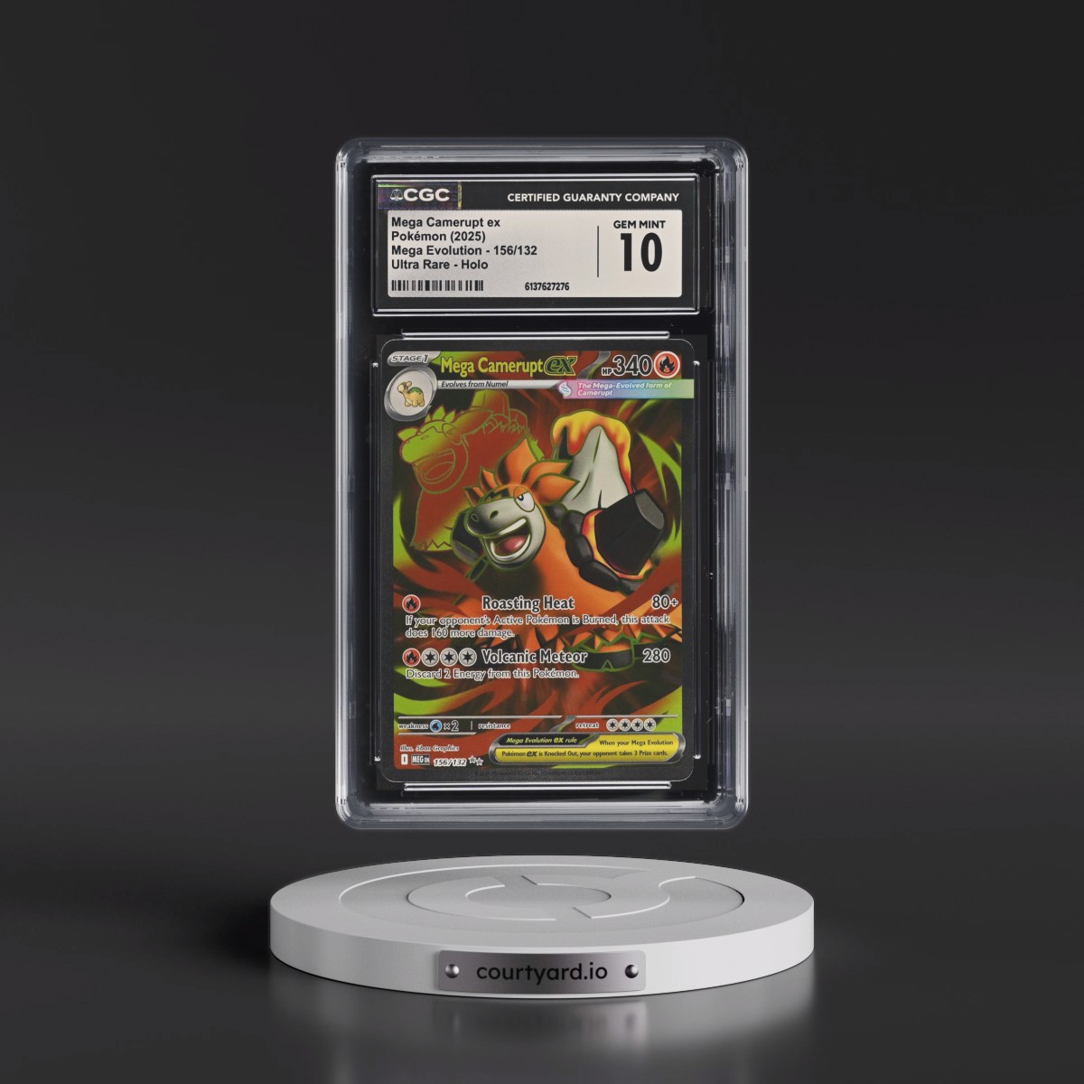 2025 Mega Evolution - MEG EN #156/132 Mega Camerupt ex - Ultra Rare Holo (CGC 10 GEM MINT)