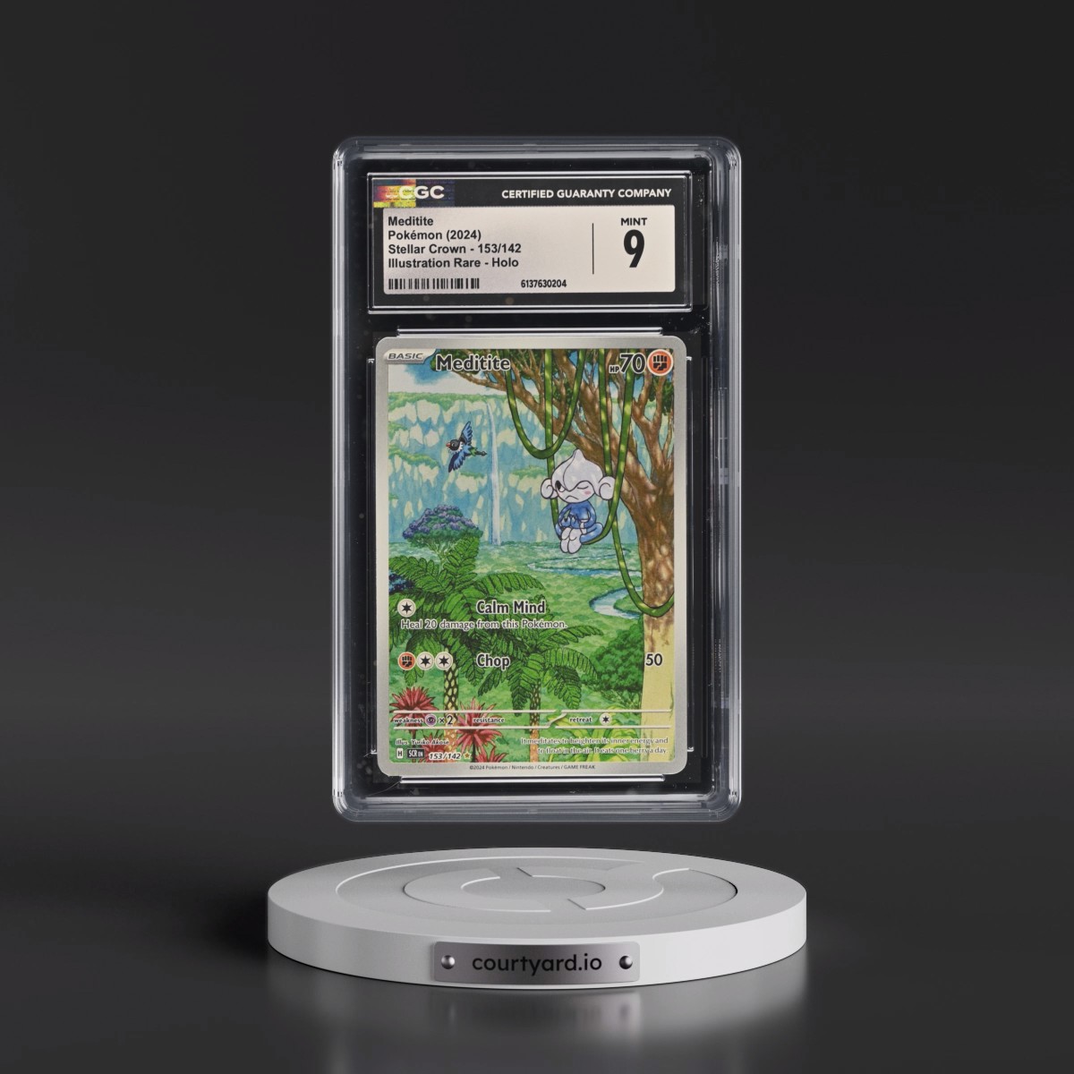 2024 Stellar Crown - SCR EN #153/142 Meditite - Illustration Rare Holo (CGC 9 MINT)