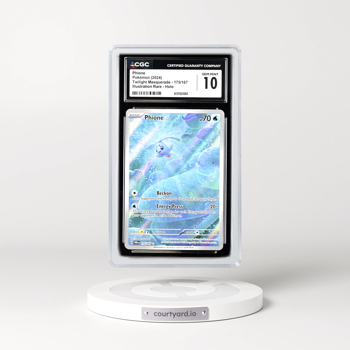 2024 Twilight Masquerade - TWM EN #175/167 Phione - Illustration Rare Holo (CGC 10 GEM MINT)