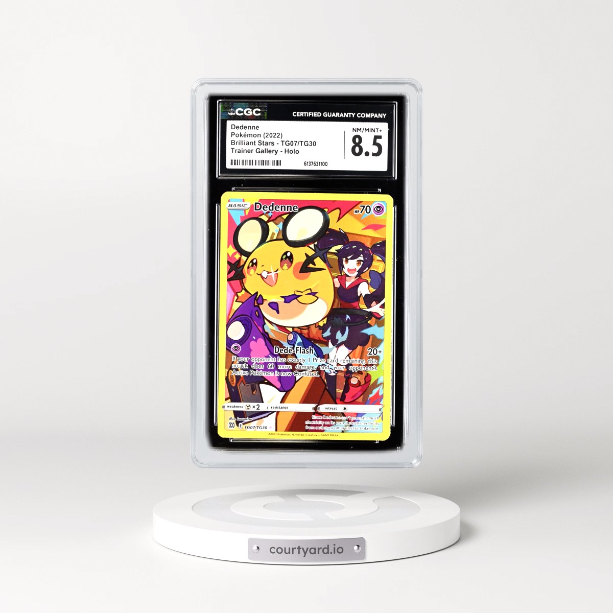 2022 Brilliant Stars #TG07/TG30 Dedenne - Trainer Gallery Holo (CGC 8.5 NM-MT+)