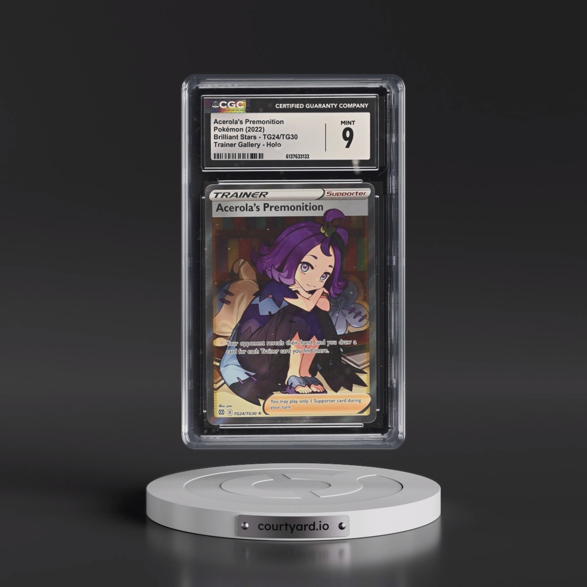2022 Brilliant Stars #TG24/TG30 Acerola's Premonition - Trainer Gallery Holo (CGC 9 MINT)