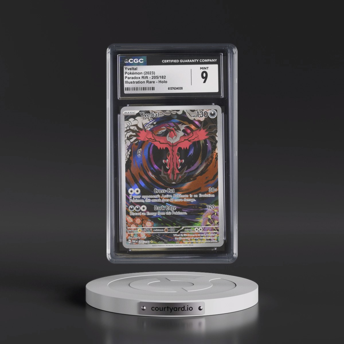 2023 Paradox Rift - PAR EN Yveltal - Illustration Rare Holo #205/182 CGC 9